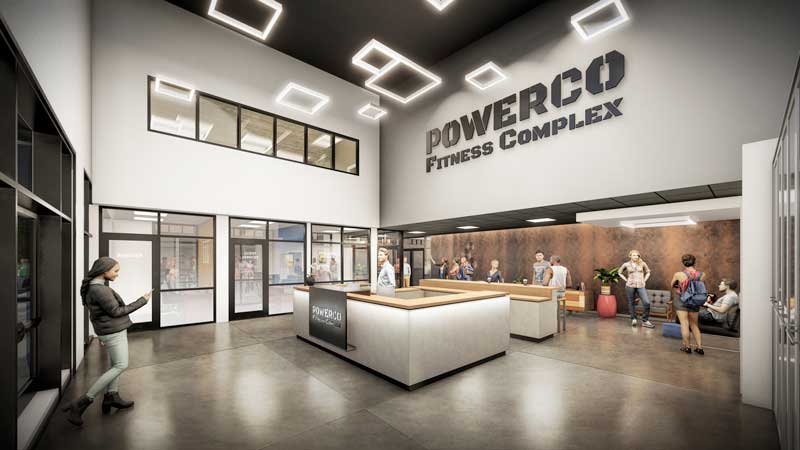 PowerCo Fitness Complex and Event Center Lobby